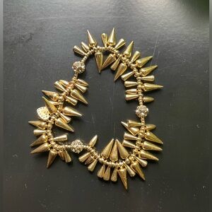 Stella & Dot Gold Spike and Rhinestone Stretch Bracelet